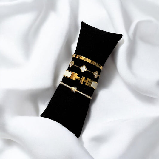 Bayda (Gold & White) 4pc Stack