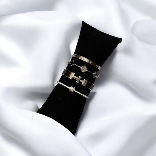 Sawda (Silver & Black) 4pc Stack