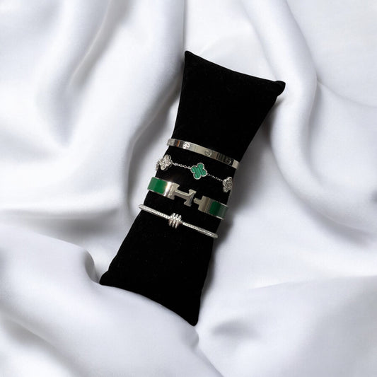 Khadraa (Silver & Green) 4pc Stack