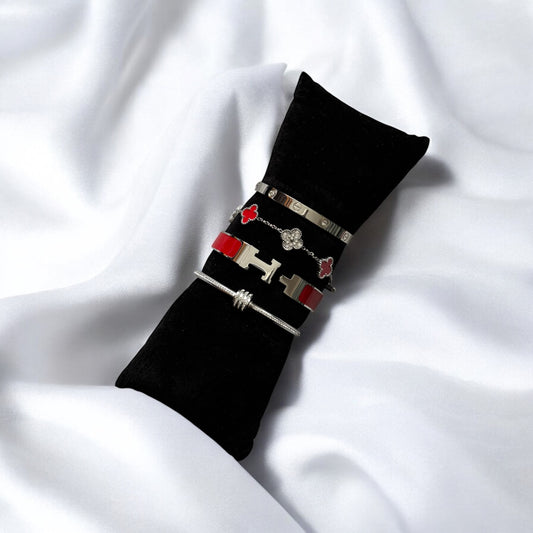 Hamraa (Silver & Red) 4pc Stack