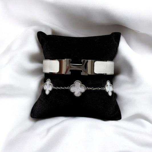 Bayda (Silver & White) 2pc Set