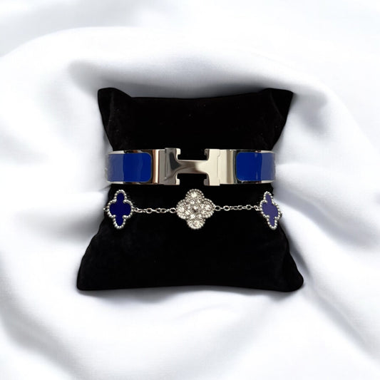 Zarqā (Silver & Royal Blue) 2pc Set